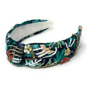 Hand Beaded Tropical Knot Headband