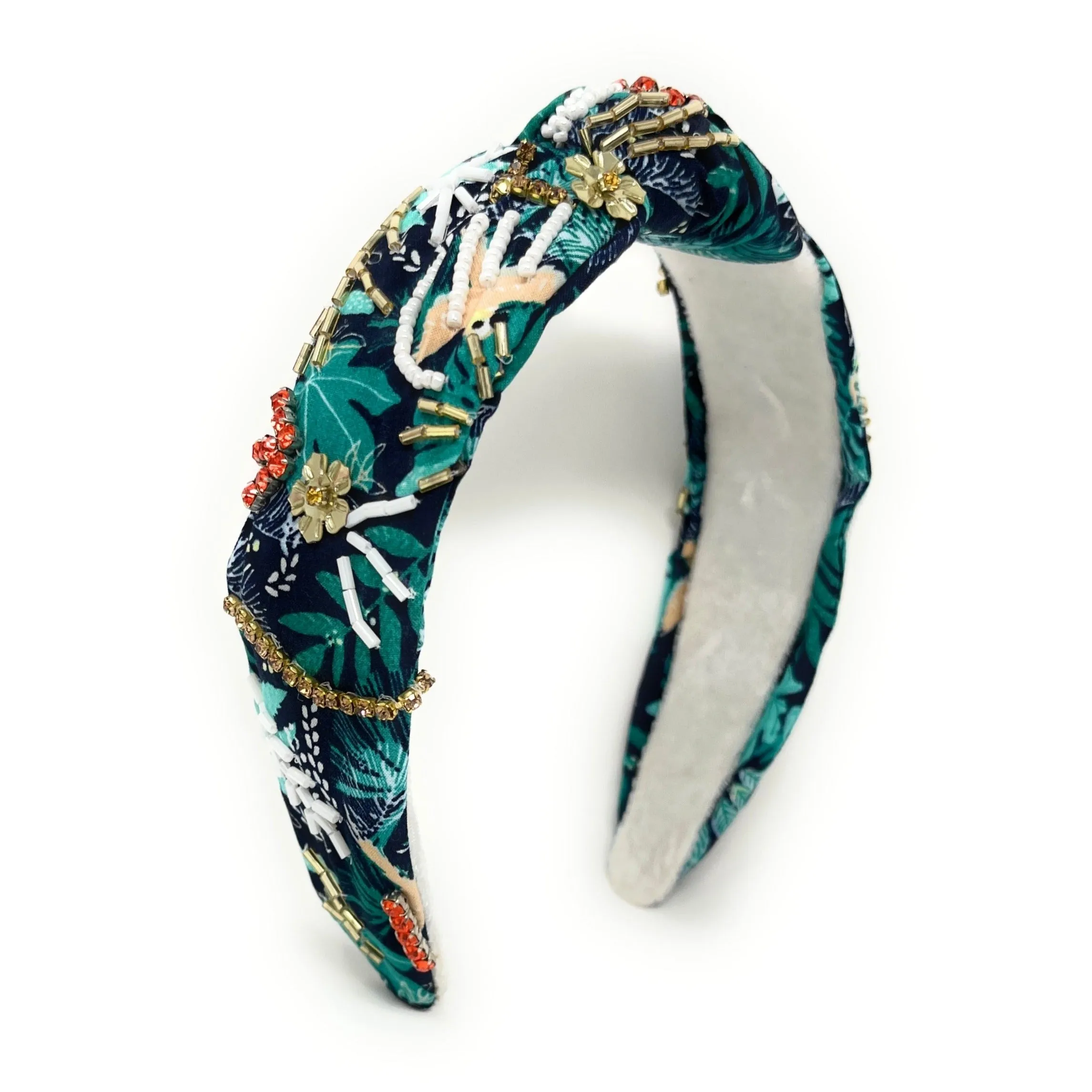 Hand Beaded Tropical Knot Headband