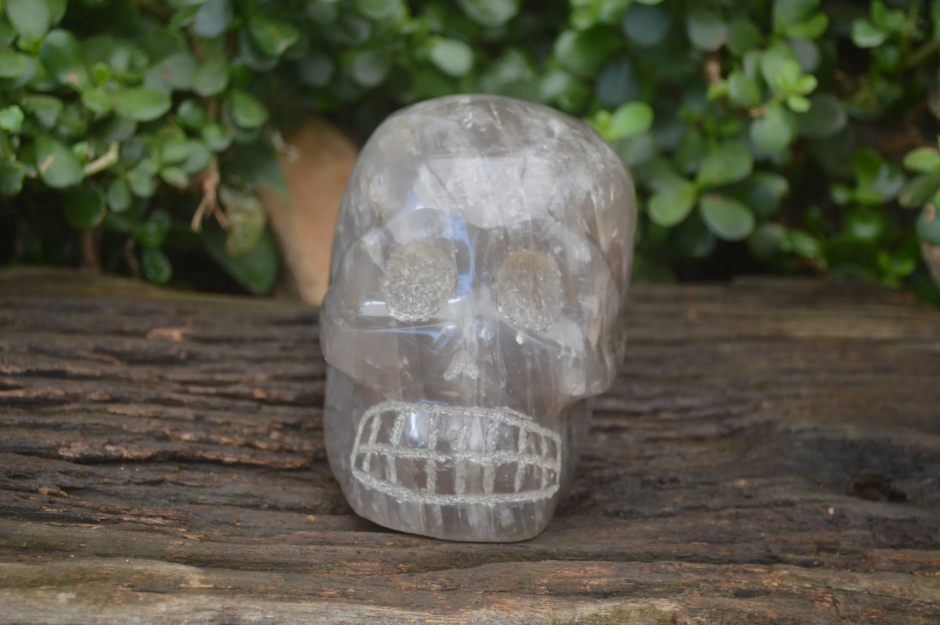 Hand Made Smokey Quartz Skull Carving x 1 From Madagascar