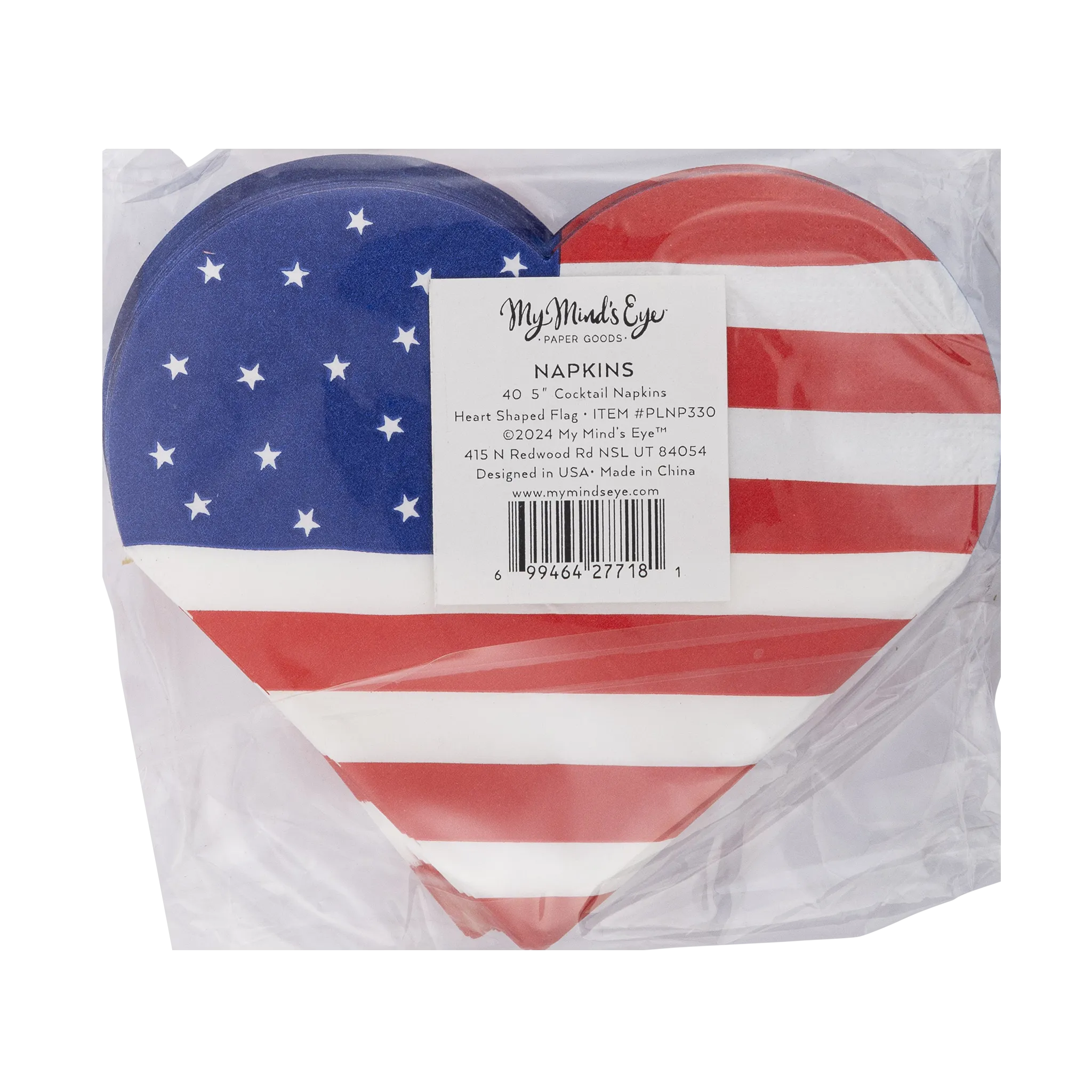 Heart Shaped Flag Paper Cocktail Napkin