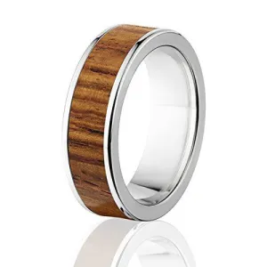 Honduras Rosewood Titanium Ring, Rosewood Wedding Band