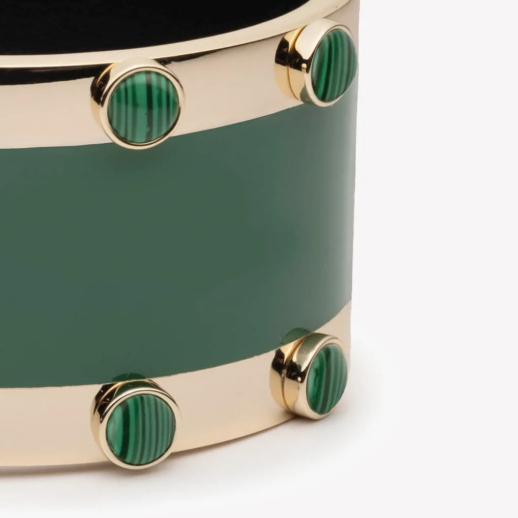 INLAID CABOCHON CUFF - MALACHITE