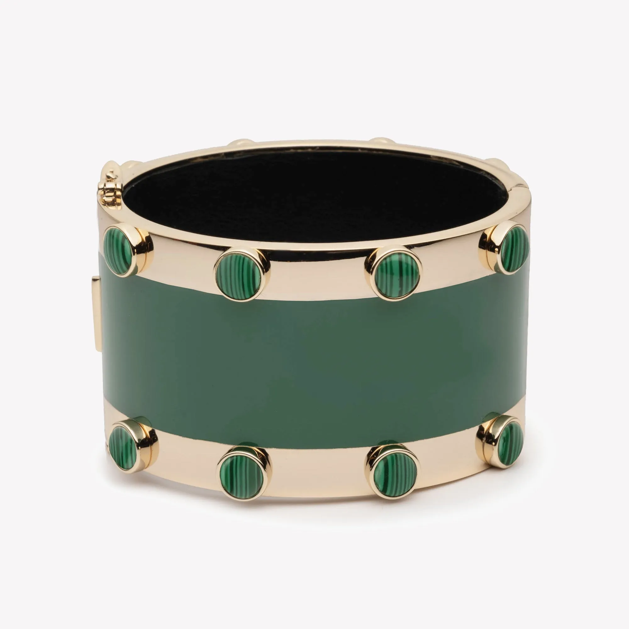 INLAID CABOCHON CUFF - MALACHITE