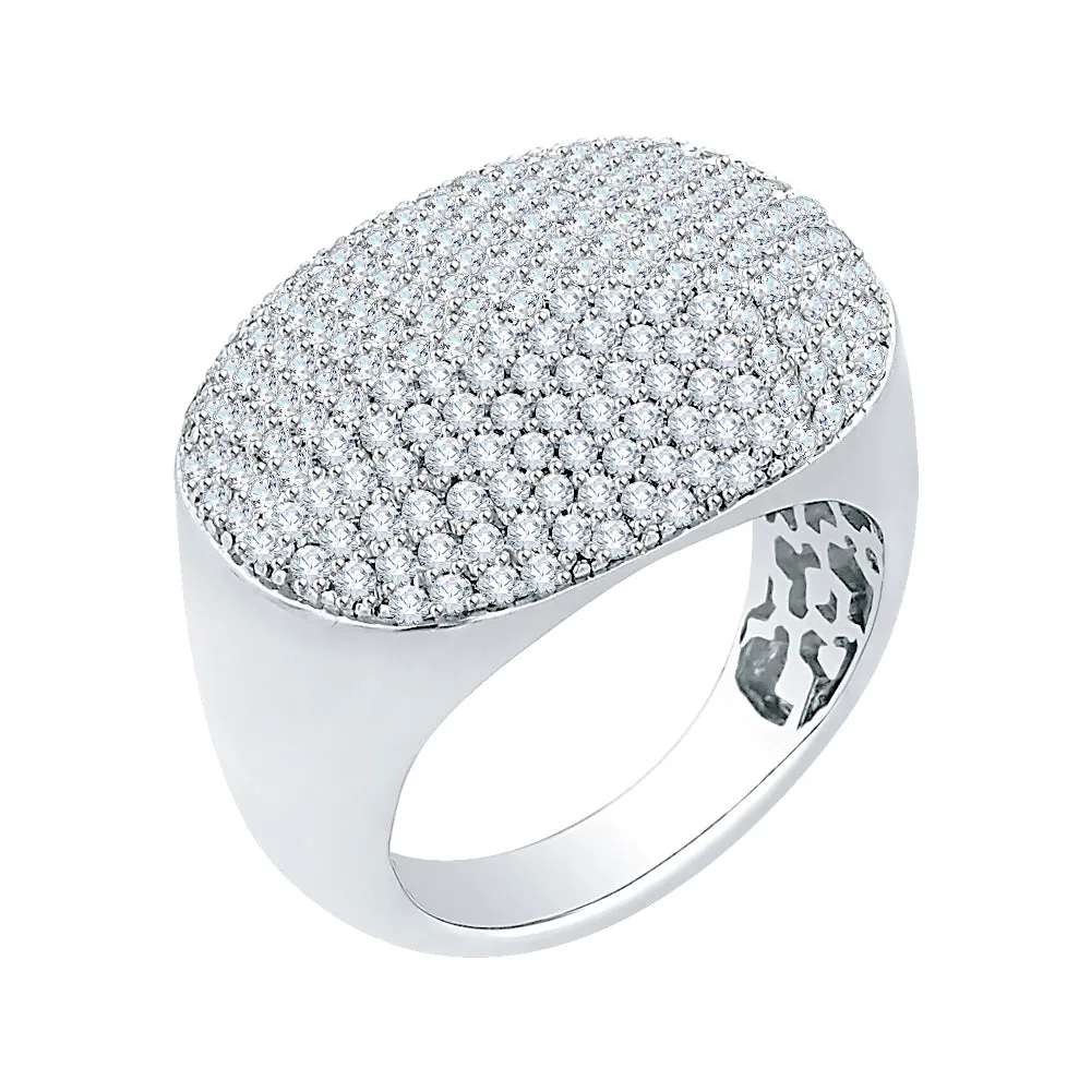 KATARINA 1 1/2 cttw Diamond Pave Set Dome Cocktail Ring