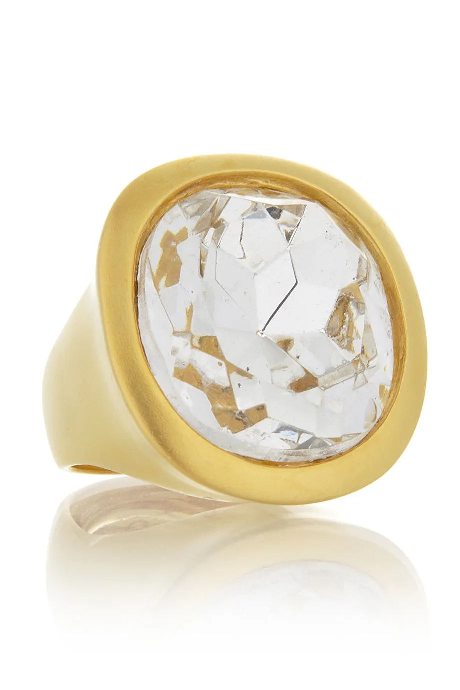 KENNETH JAY LANE HARRIET Crystal Round Cocktail Ring