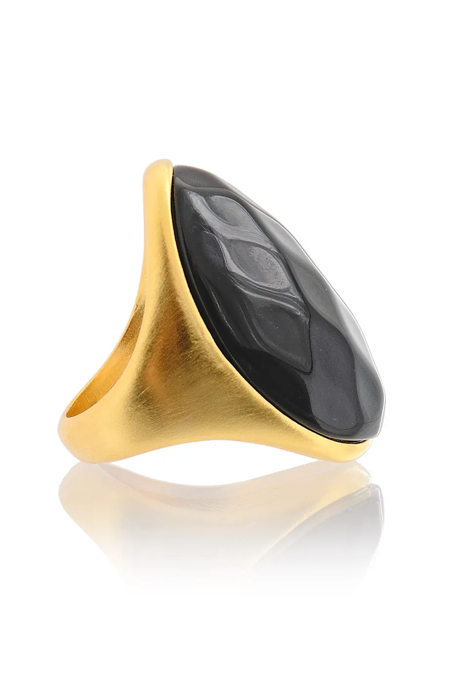 KENNETH JAY LANE VIDA Black Bold Ring