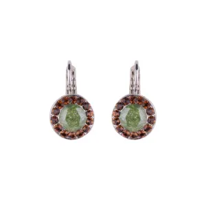 Large Halo Leverback Earrings "Terra Zir"- Rhodium