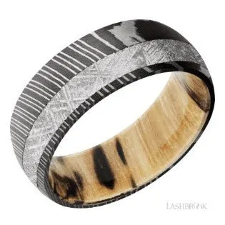 Lashbrook Damascus Steel Fancy 8mm Wedding Band HWsleeveD8D13OC/METEORITE-10