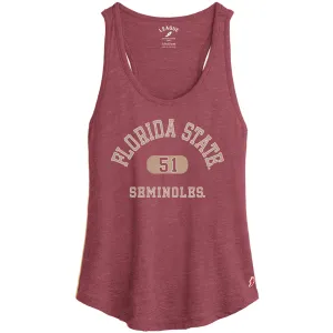 League Women's Florida State Seminoles Tri-blend Tank - Heathered Garnet