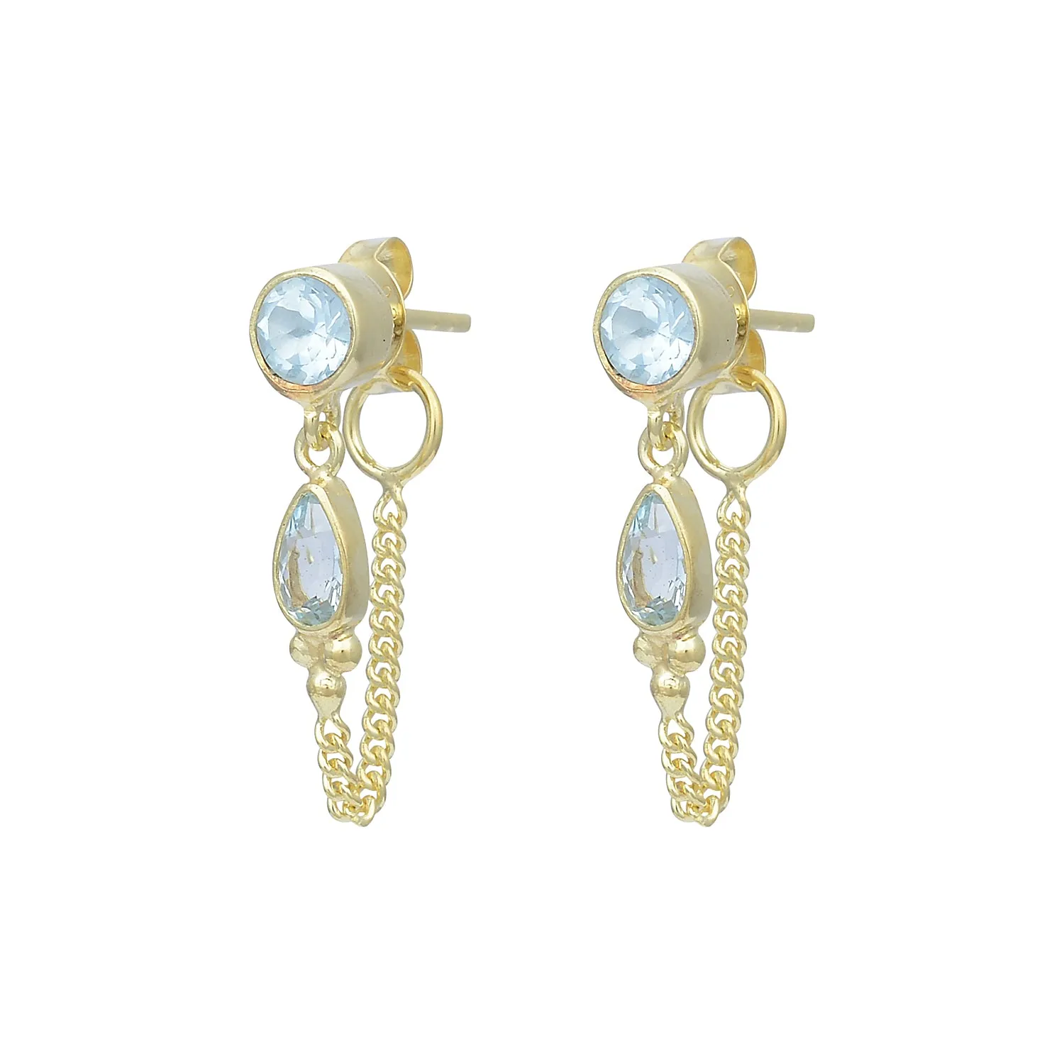 Leona Gold Blue Topaz Studs