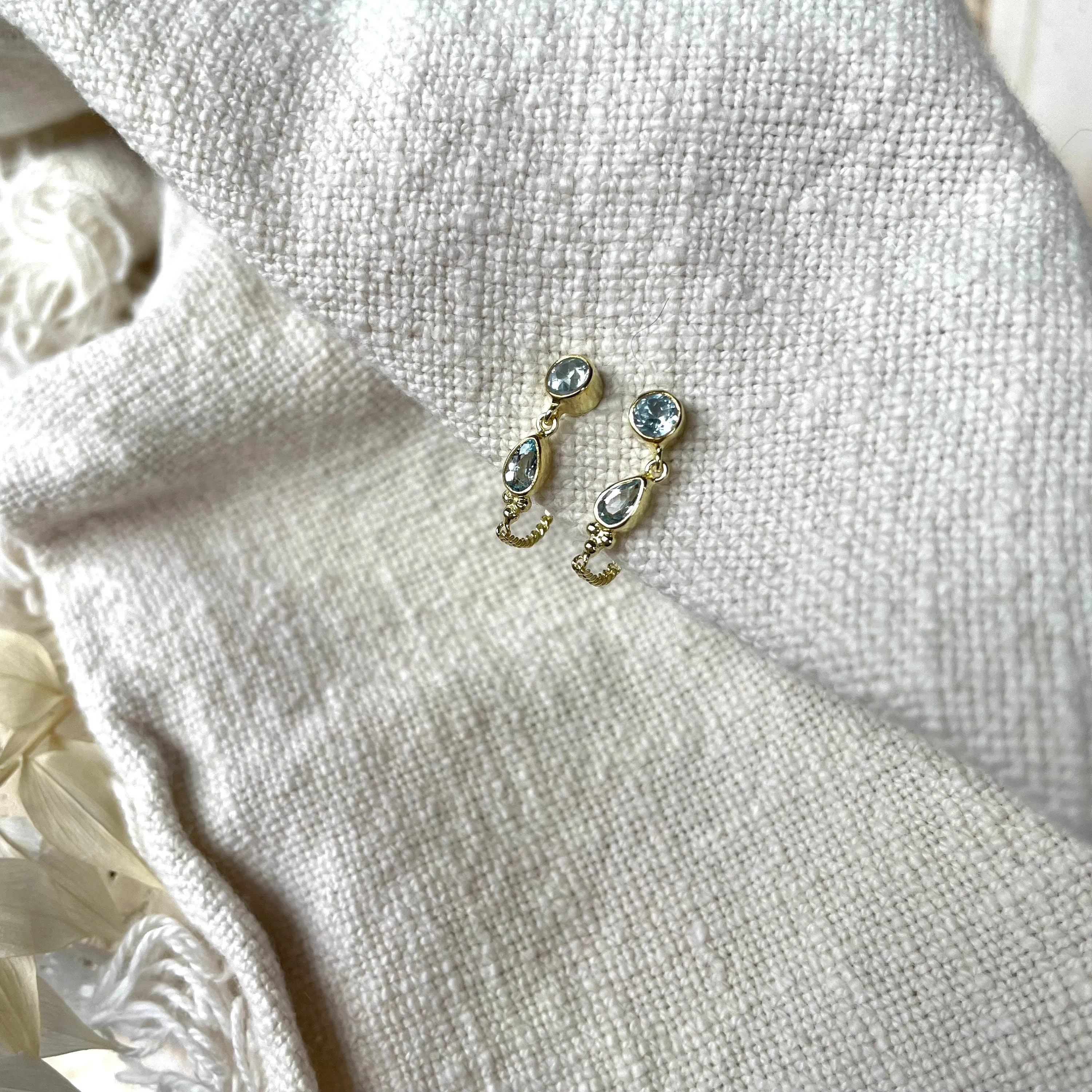 Leona Gold Blue Topaz Studs