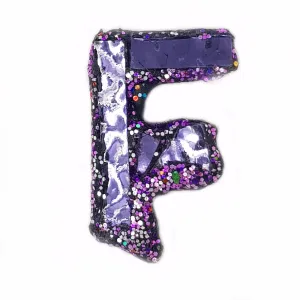 LETTER F - PURPLE BROOCH