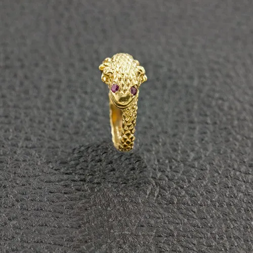 Lizard Ring with Ruby Eyes