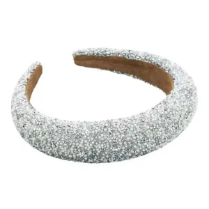 Luxurious Baroque Padded Glitter Rhinestone Ladies Women Headband - Silver ((Style 2))