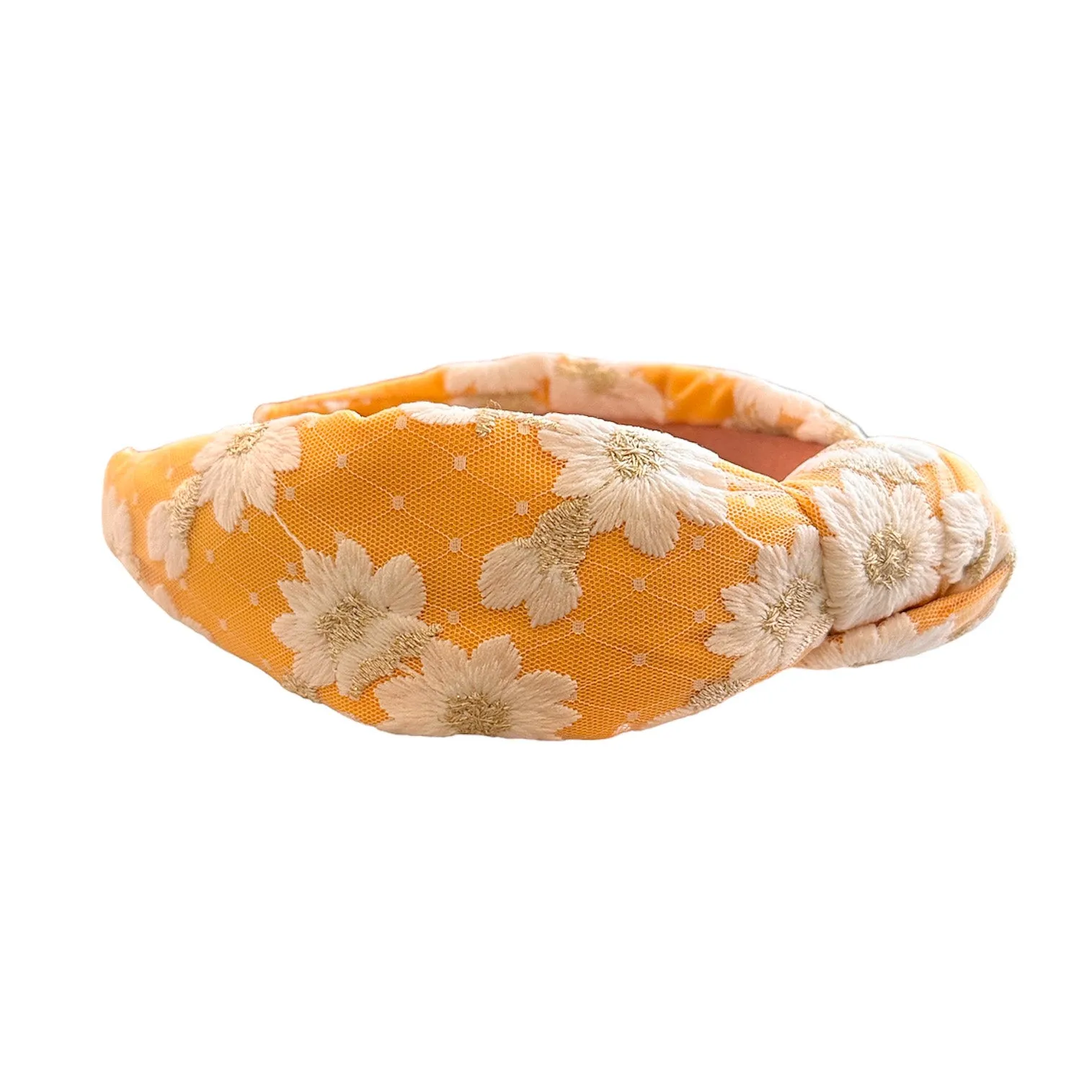 Marigold Floral Embroidered Knotted Headband