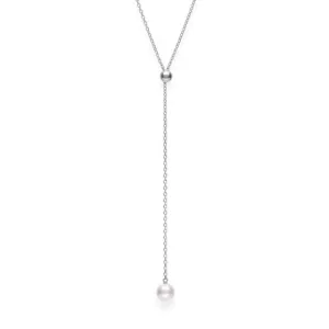 Mikimoto 18K White Gold Cultured Pearl Lariat Necklace