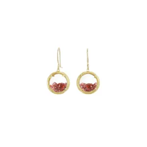 Mini Vermeil Garnet Shaker Earrings