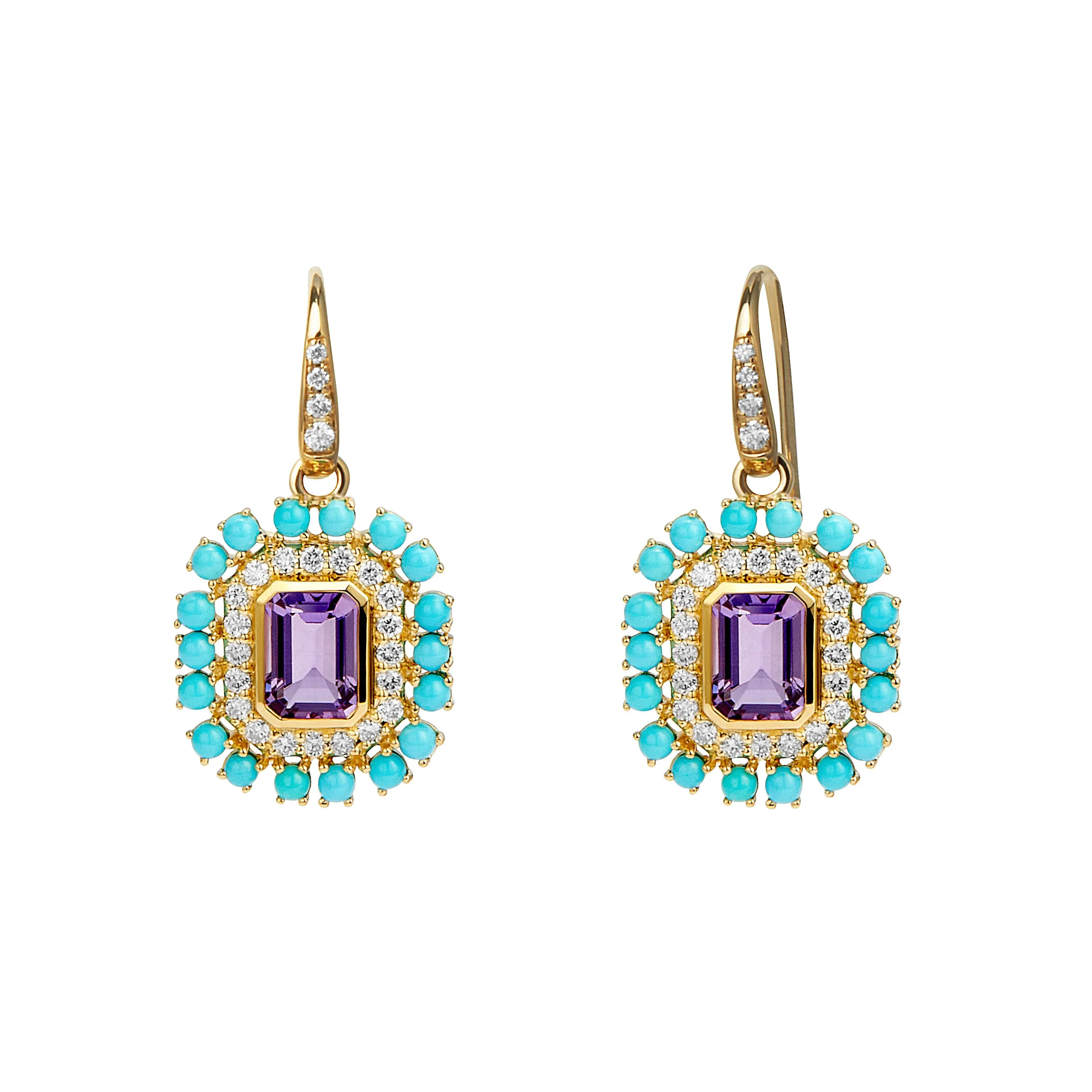 Mogul Amethyst & Turquoise Earrings