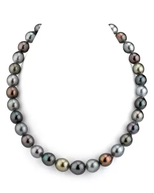 Multi-Color Drop-Shape Tahitian Pearl Necklace, 10.0-12.0mm - AAAA Quality