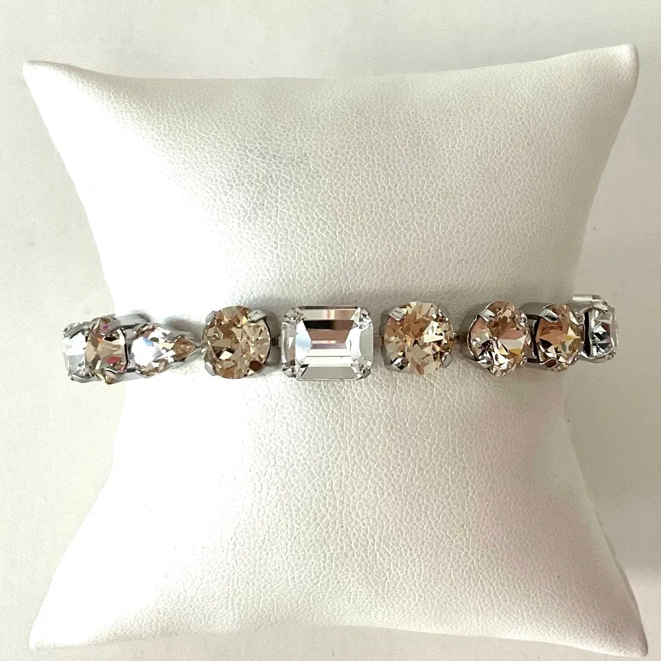 Multi-Cut Crystal Tennis Bracelet