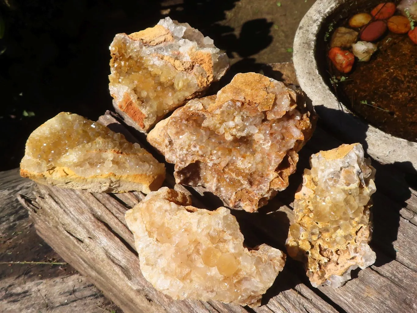 Natural  Limonite Quartz Clusters x 5 From Solwezi, Zambia