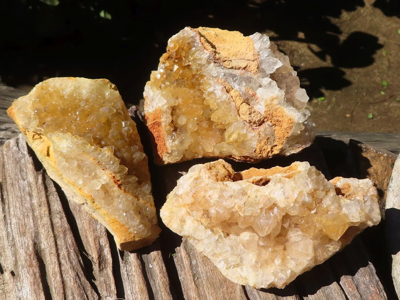 Natural  Limonite Quartz Clusters x 5 From Solwezi, Zambia