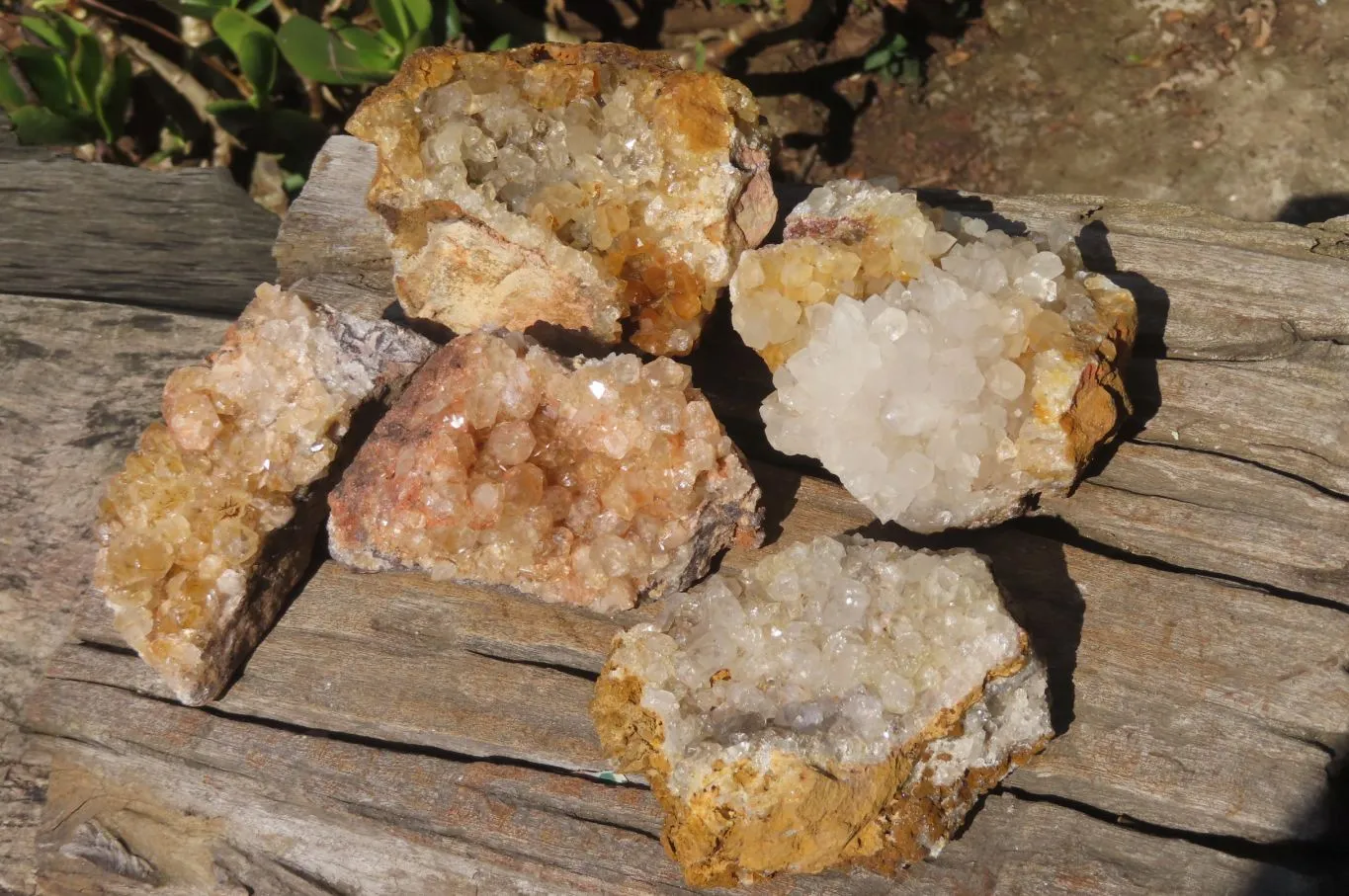 Natural Limonite Quartz Specimens x 5 From Zambia