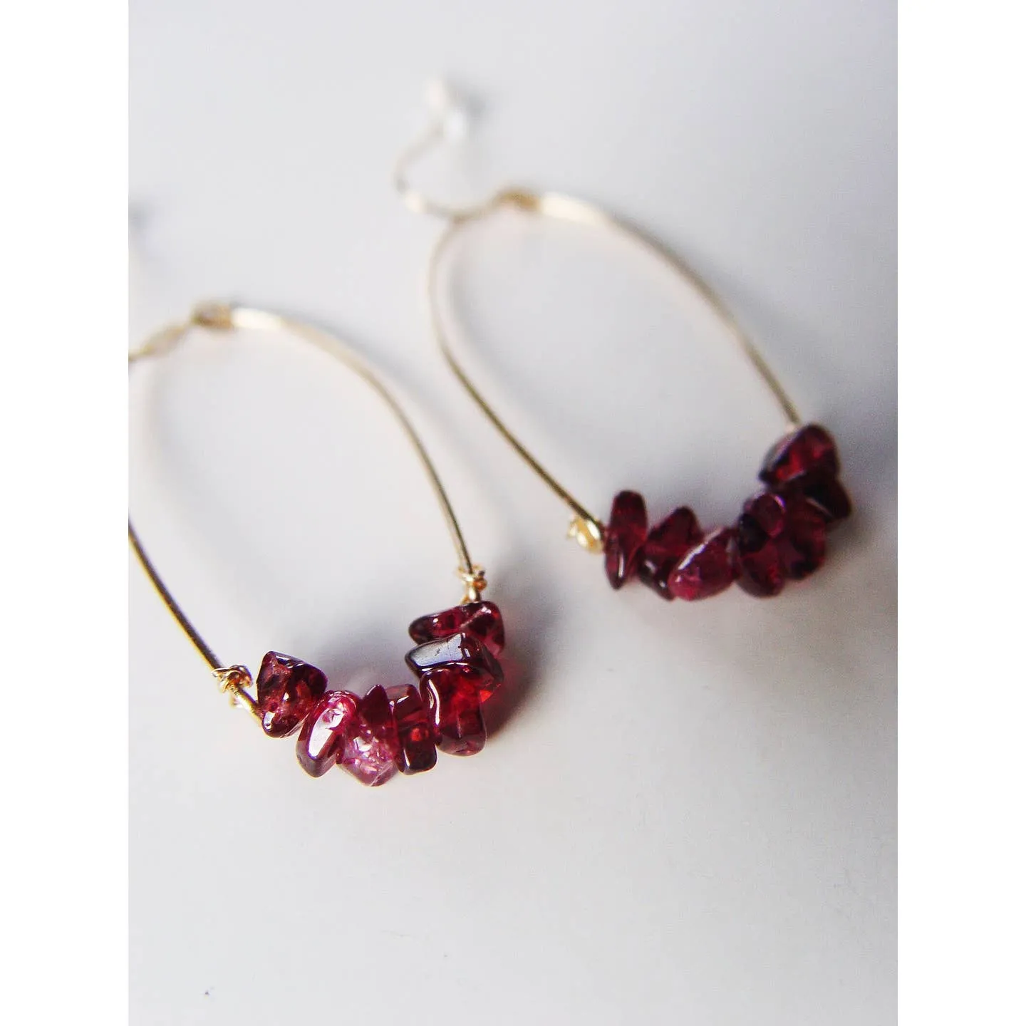 NEW! Red Garnet Nugget 14k Gold Filled Earrings by Friedasophie