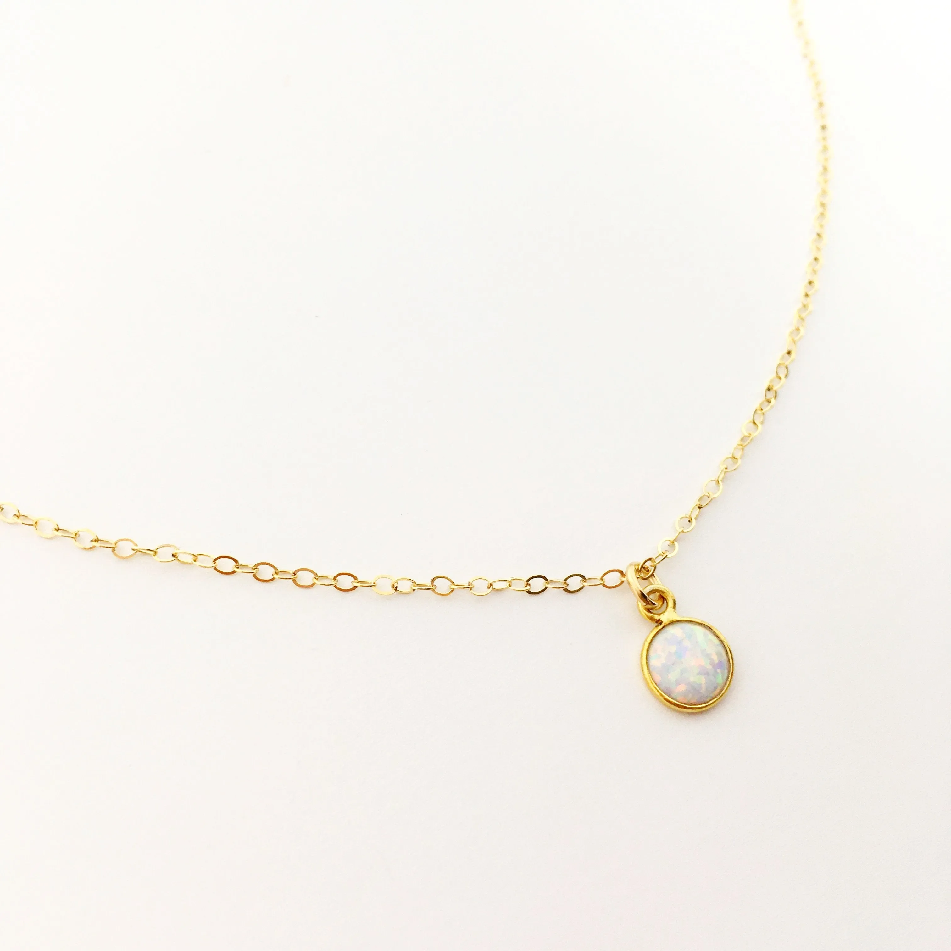 Odette Lab Opal Necklace | Gold