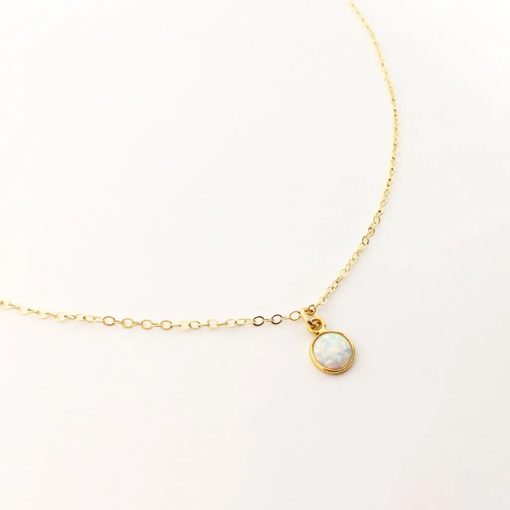 Odette Lab Opal Necklace | Gold