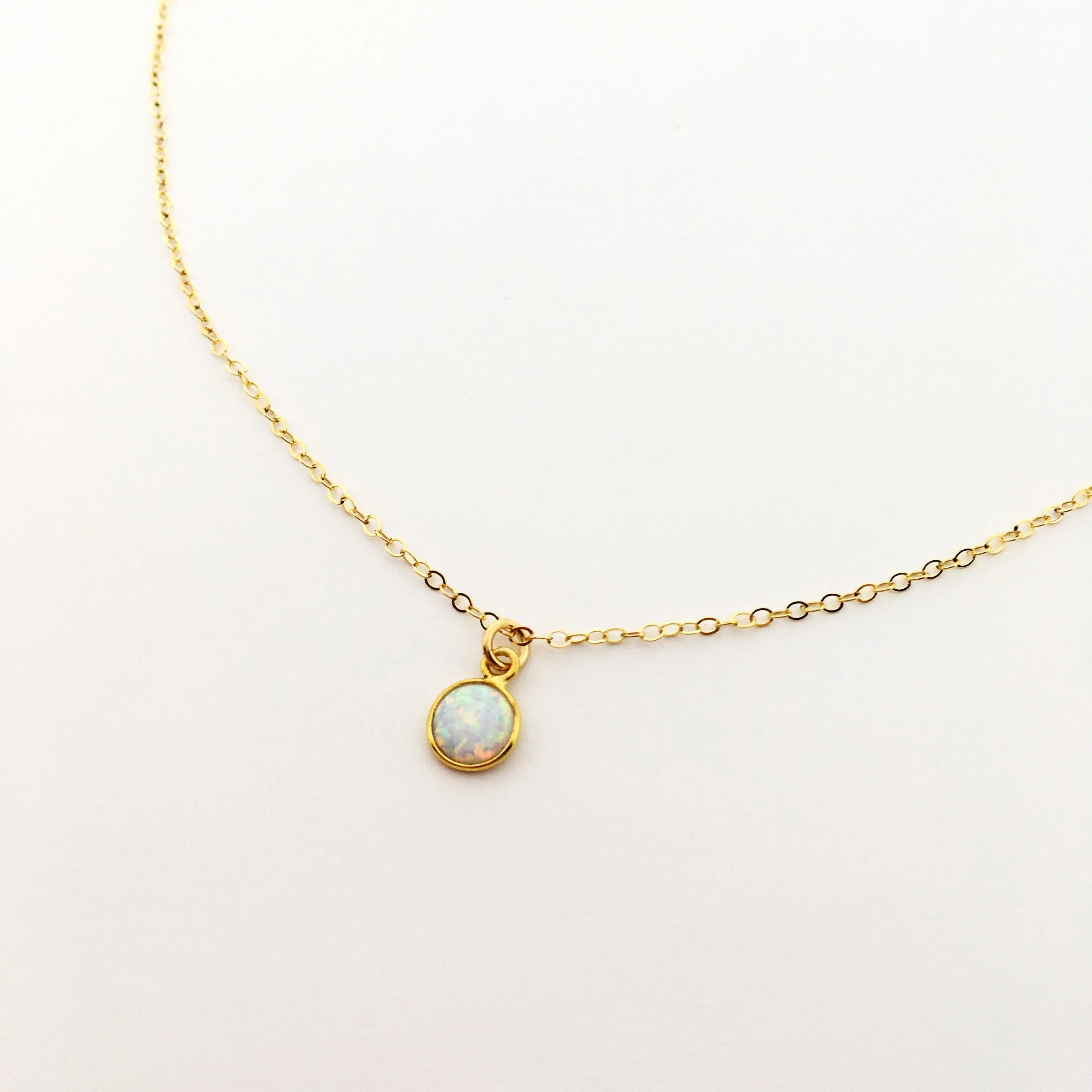 Odette Lab Opal Necklace | Gold