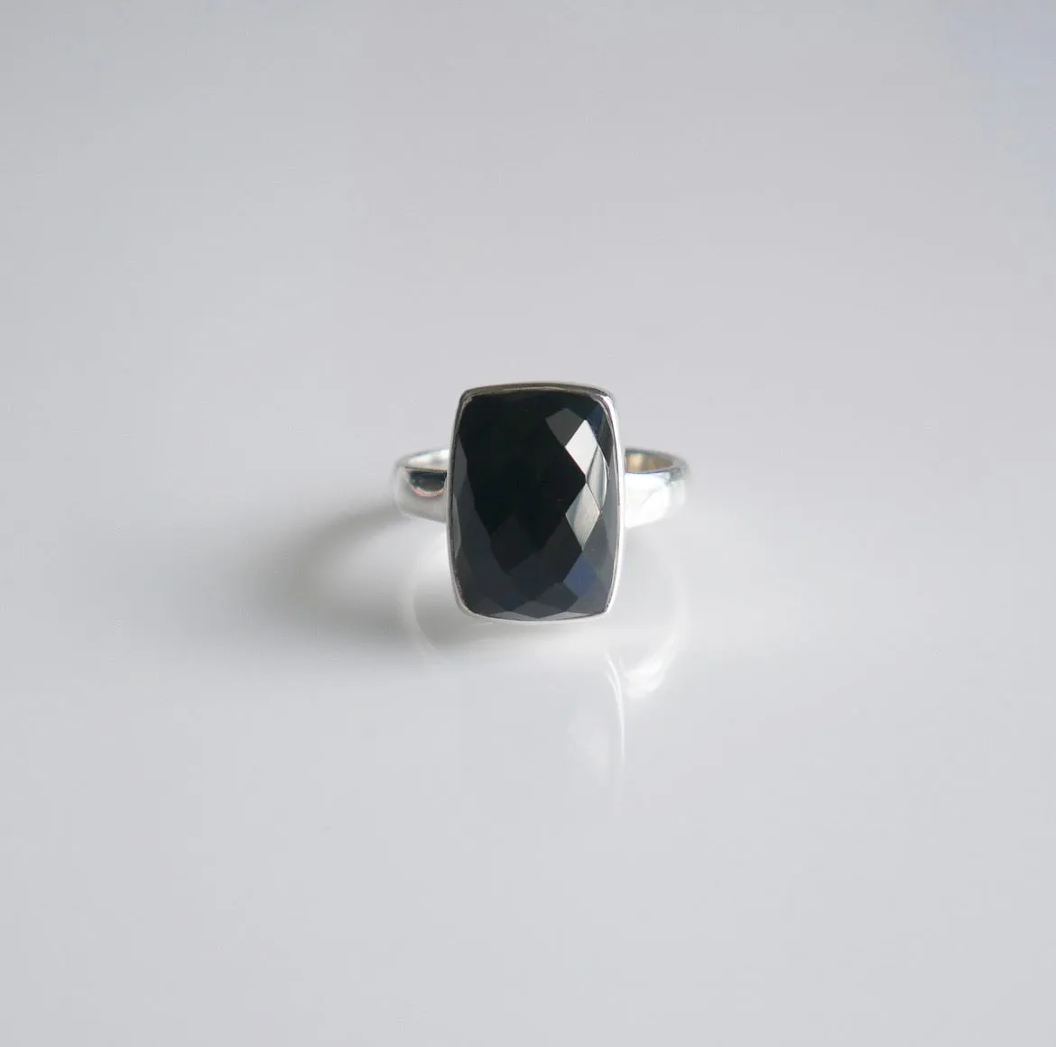 Onyx Ring 925 Sterling Silver Natural Onyx Gemstone Luxury Cocktail Statement  Ring