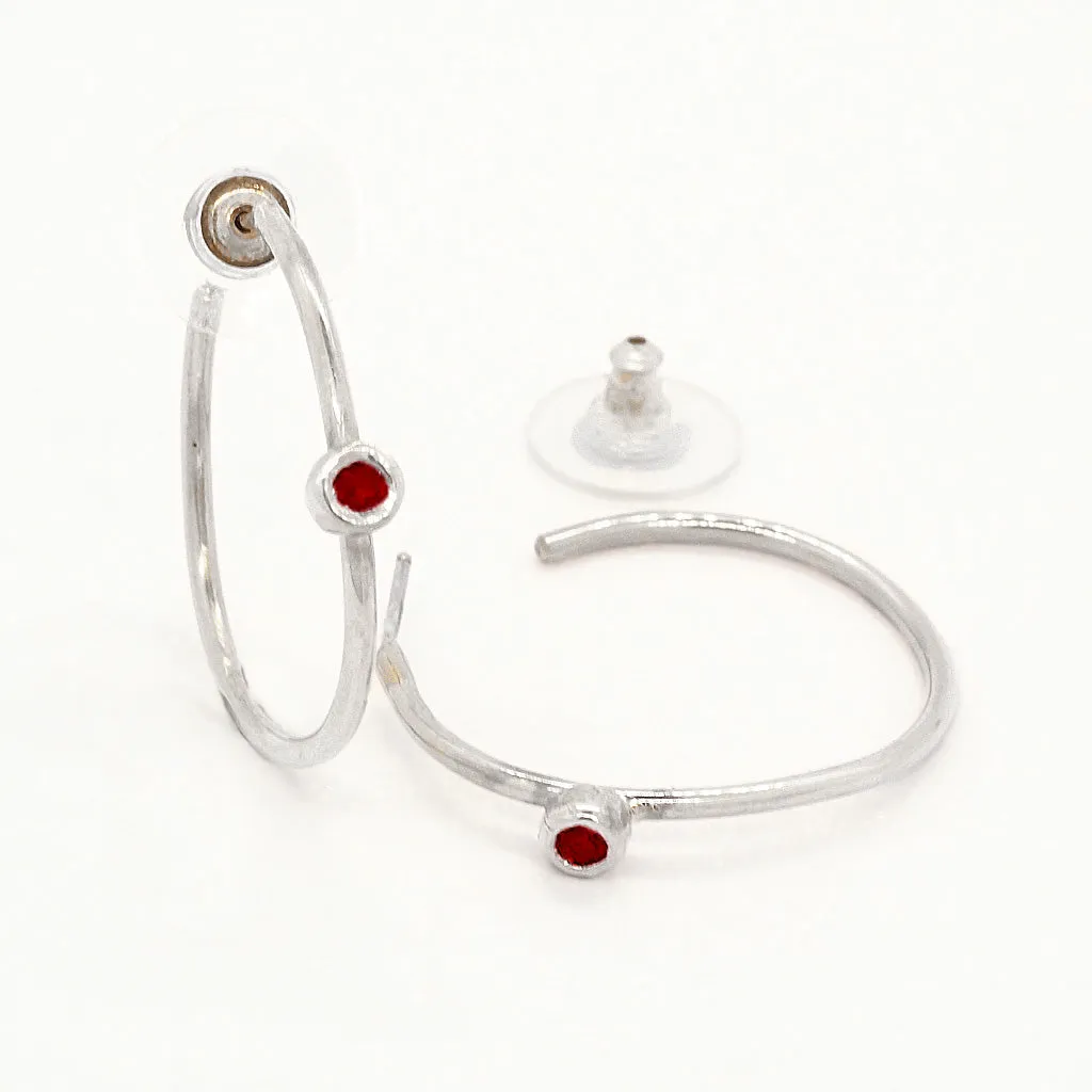 Open Hoops Almandine Garnet