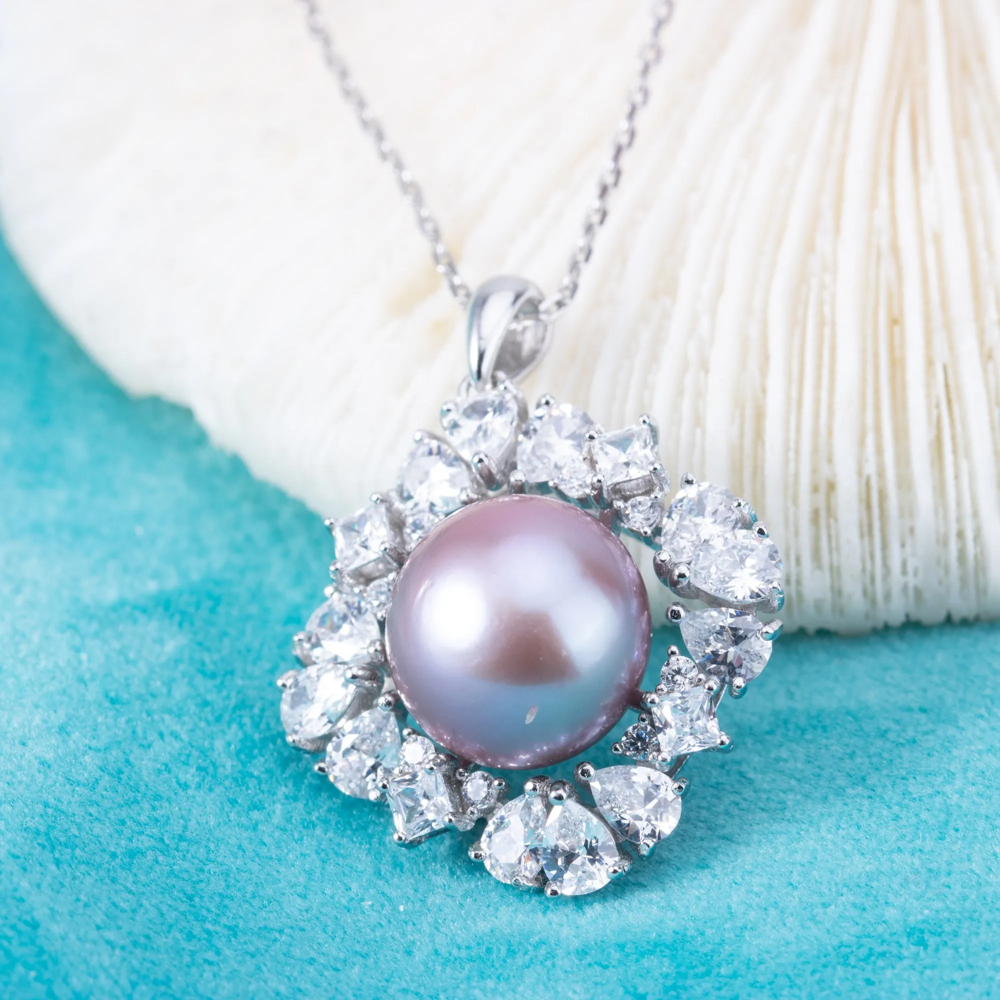 Pe010998  DIY 9-12mm Natural Freshwater pearl pendant accessory 925 sterling silver engagement jewelry necklace for women