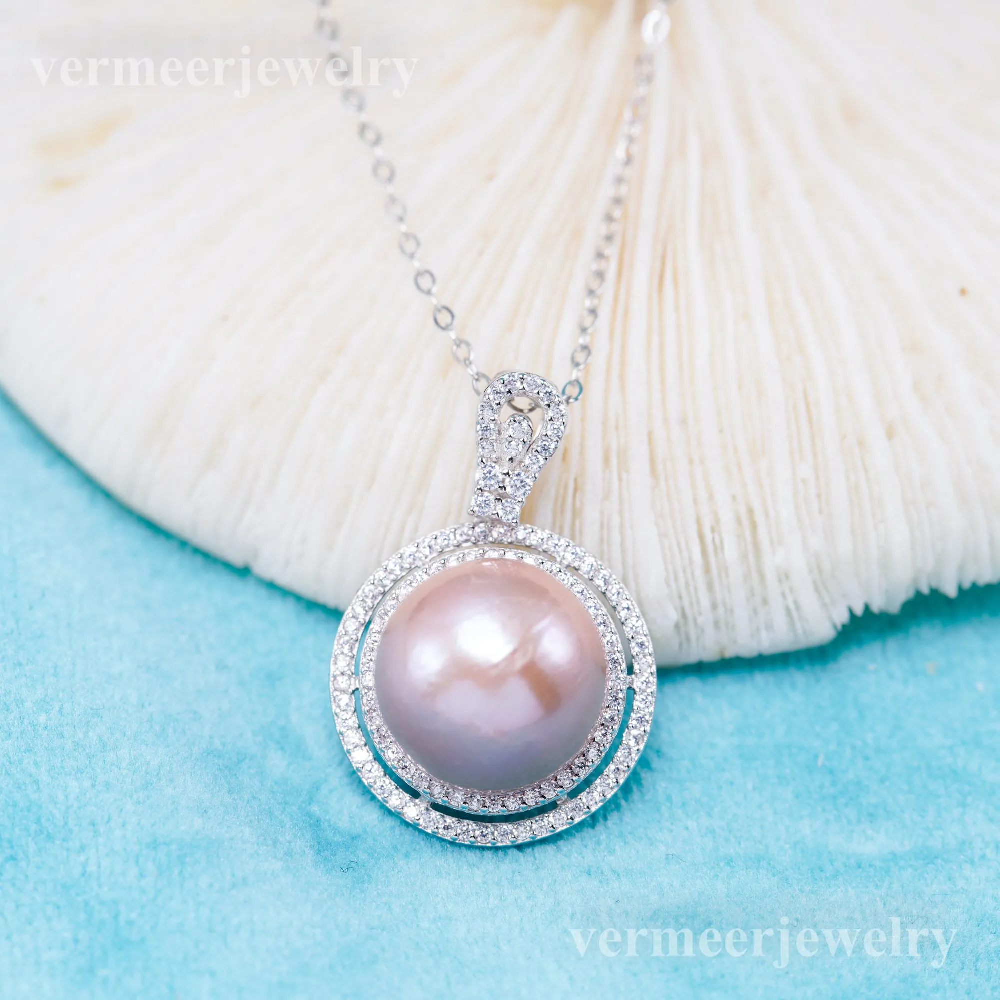 Pe011103 DIY 9-12mm Natural Freshwater pearl pendant accessory 925 sterling silver engagement jewelry necklace for women