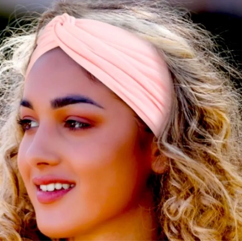 Pink Wide Twist Turban Headband Ear Warmer