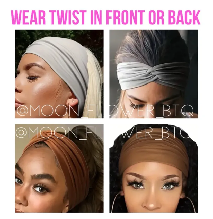 Pink Wide Twist Turban Headband Ear Warmer