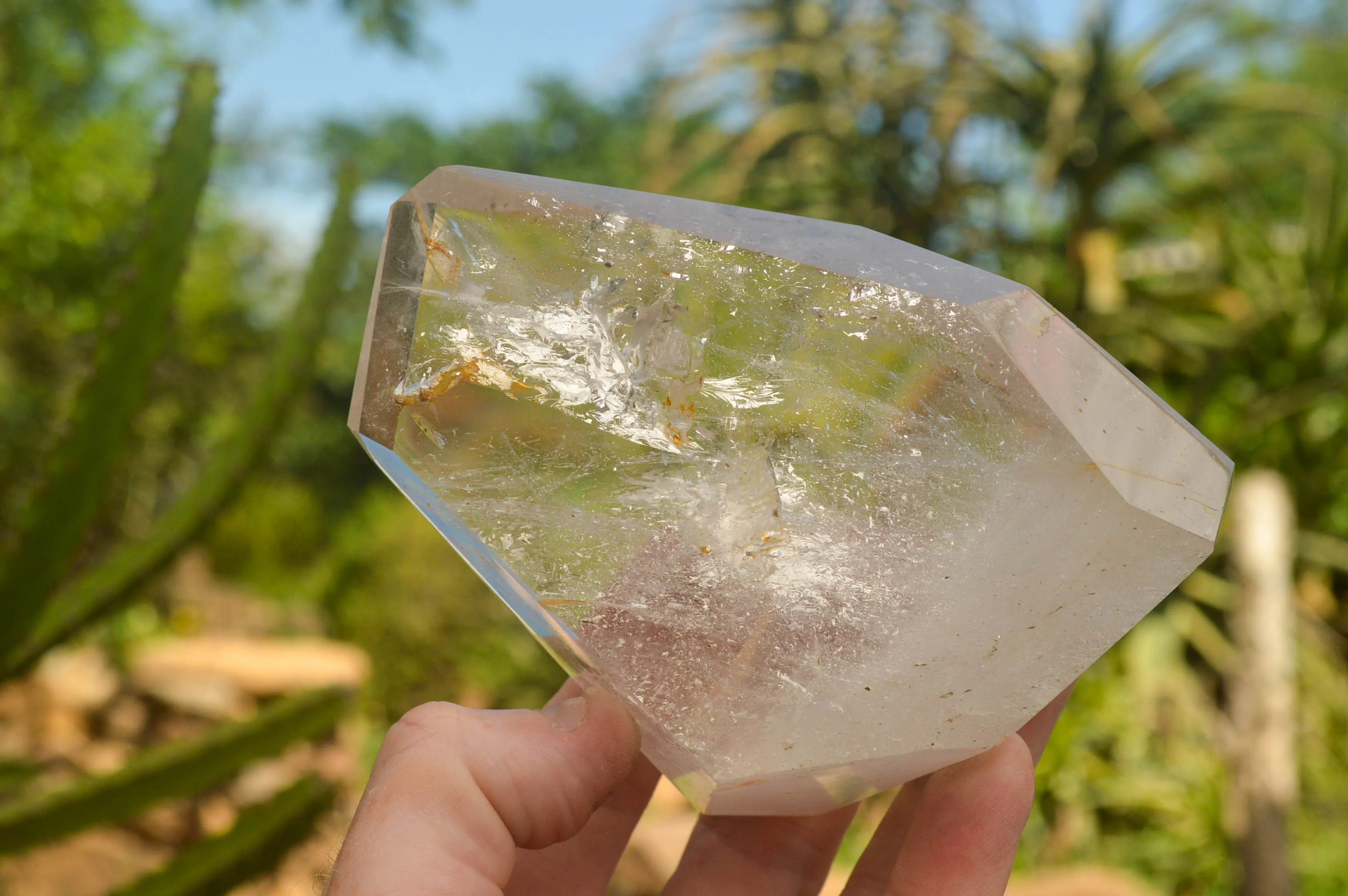 Polished Clear Quartz Crystal Points x 2 From Madagascar