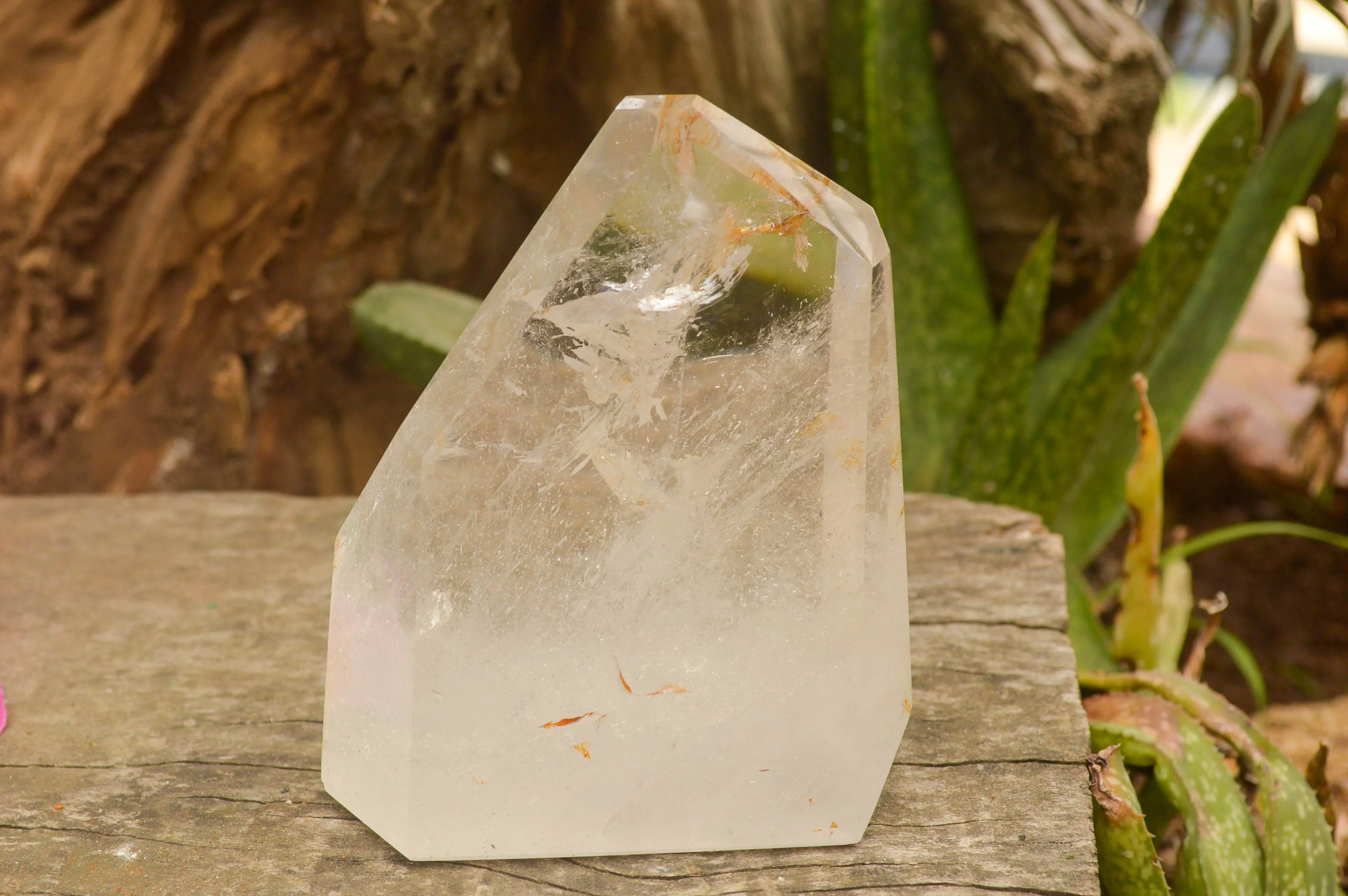 Polished Clear Quartz Crystal Points x 2 From Madagascar