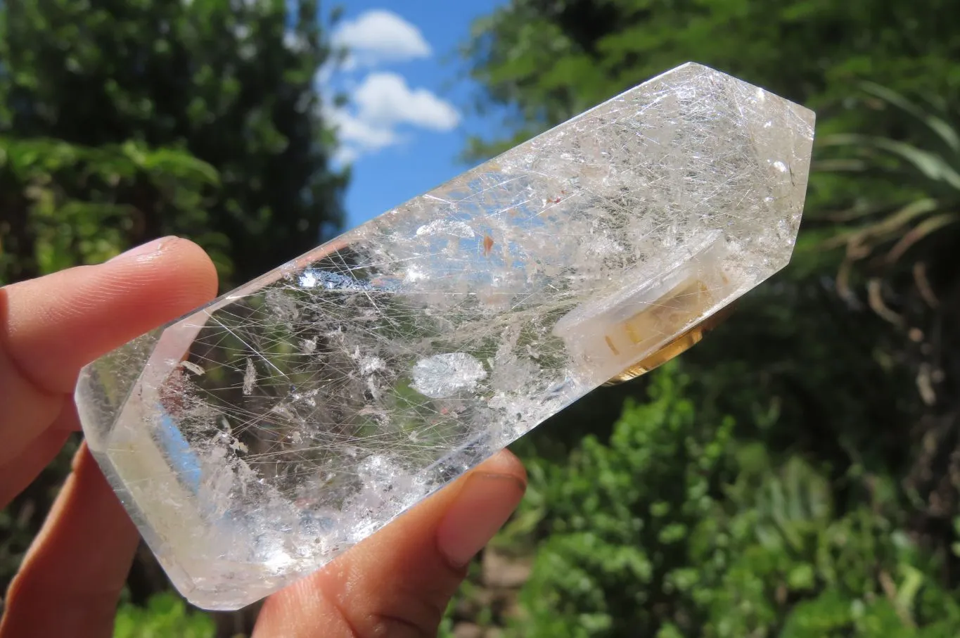 Polished Rutilated Quartz Clock Tower x 1 From Brazil