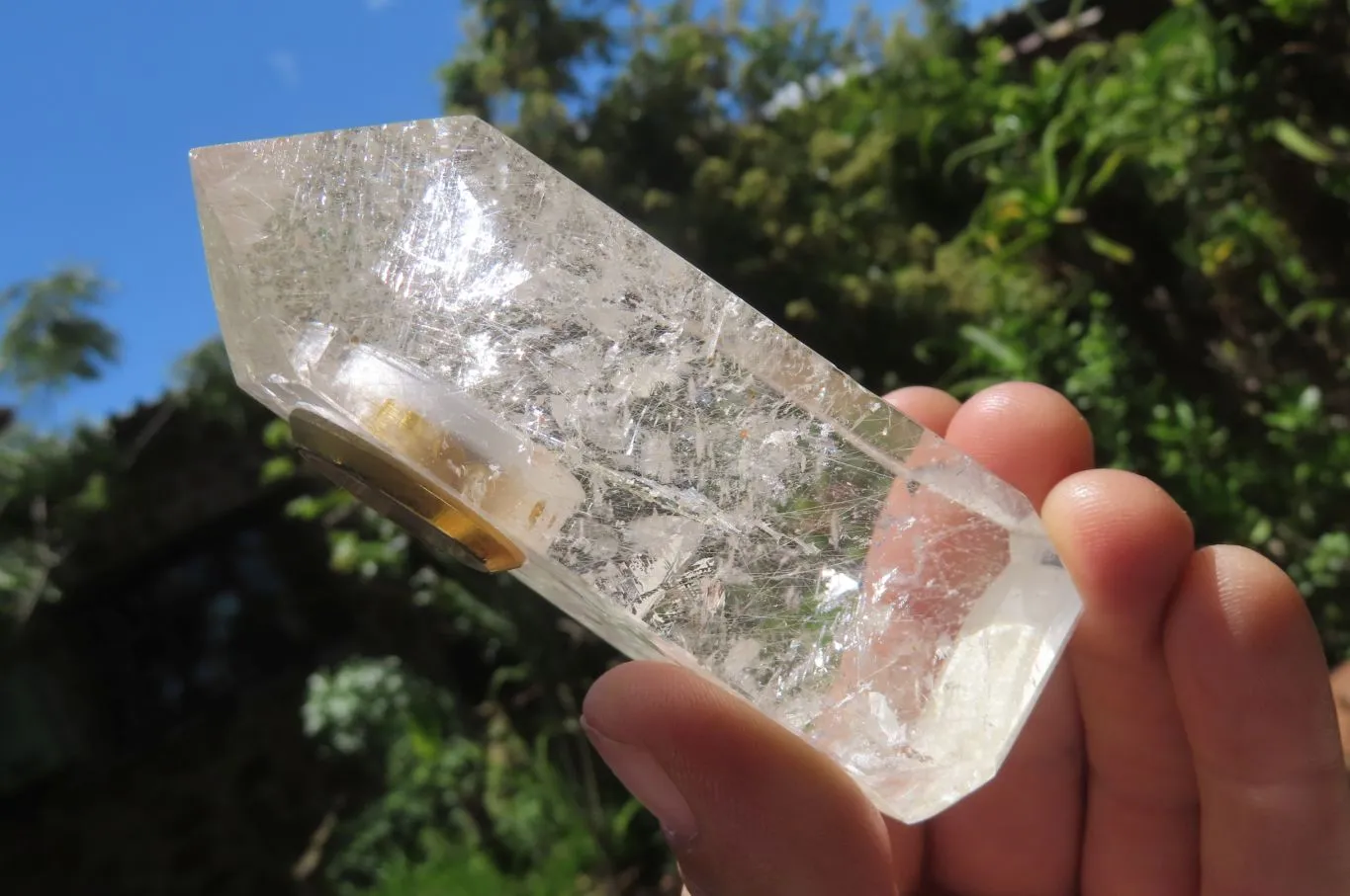 Polished Rutilated Quartz Clock Tower x 1 From Brazil