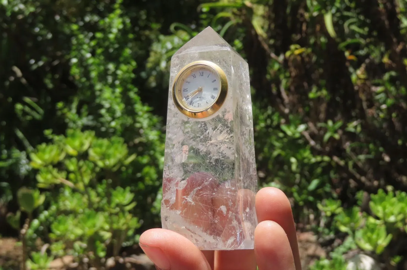 Polished Rutilated Quartz Clock Tower x 1 From Brazil