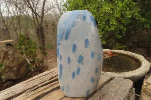 Polished XL Blue Spinel Quartz Standing Free Form x 1 From Madagascar