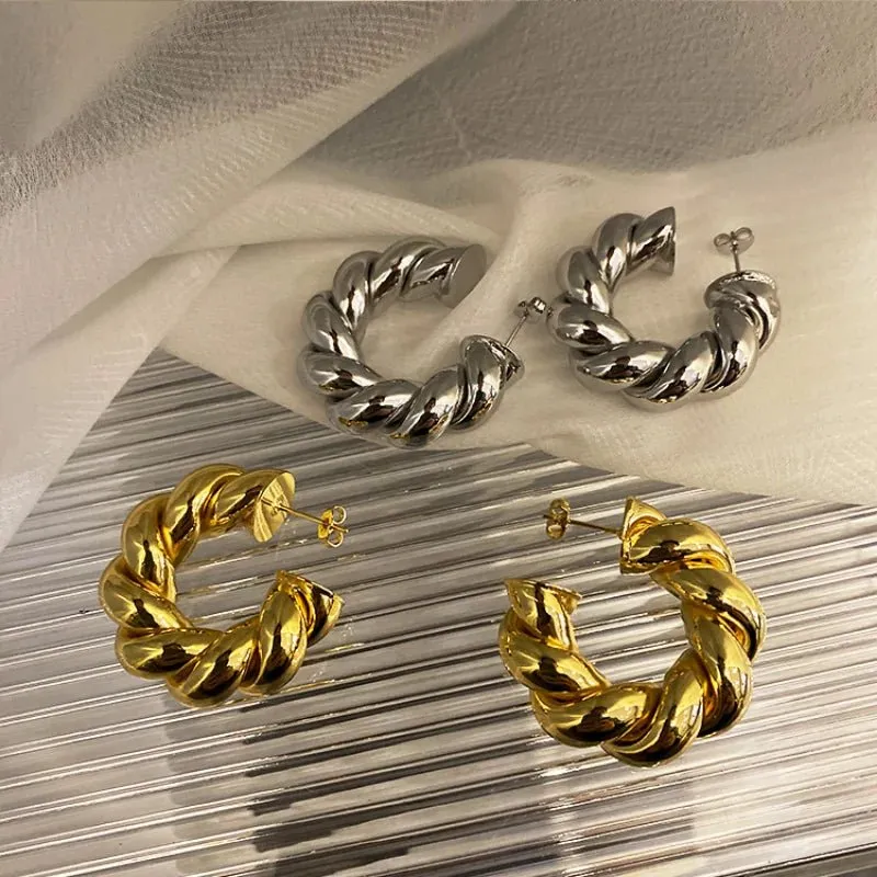 Pre Order:  Rope Hoops Stud Earrings