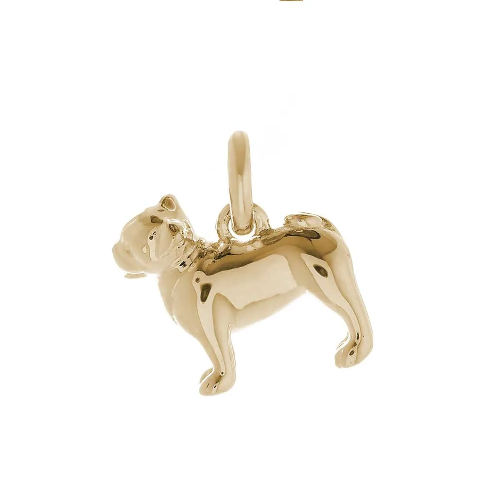 Pug Solid Gold Dog Charm