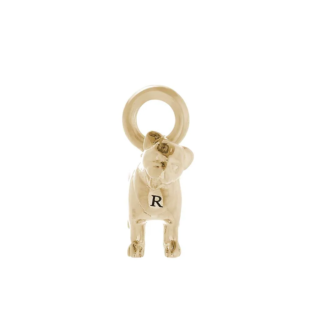 Pug Solid Gold Dog Charm