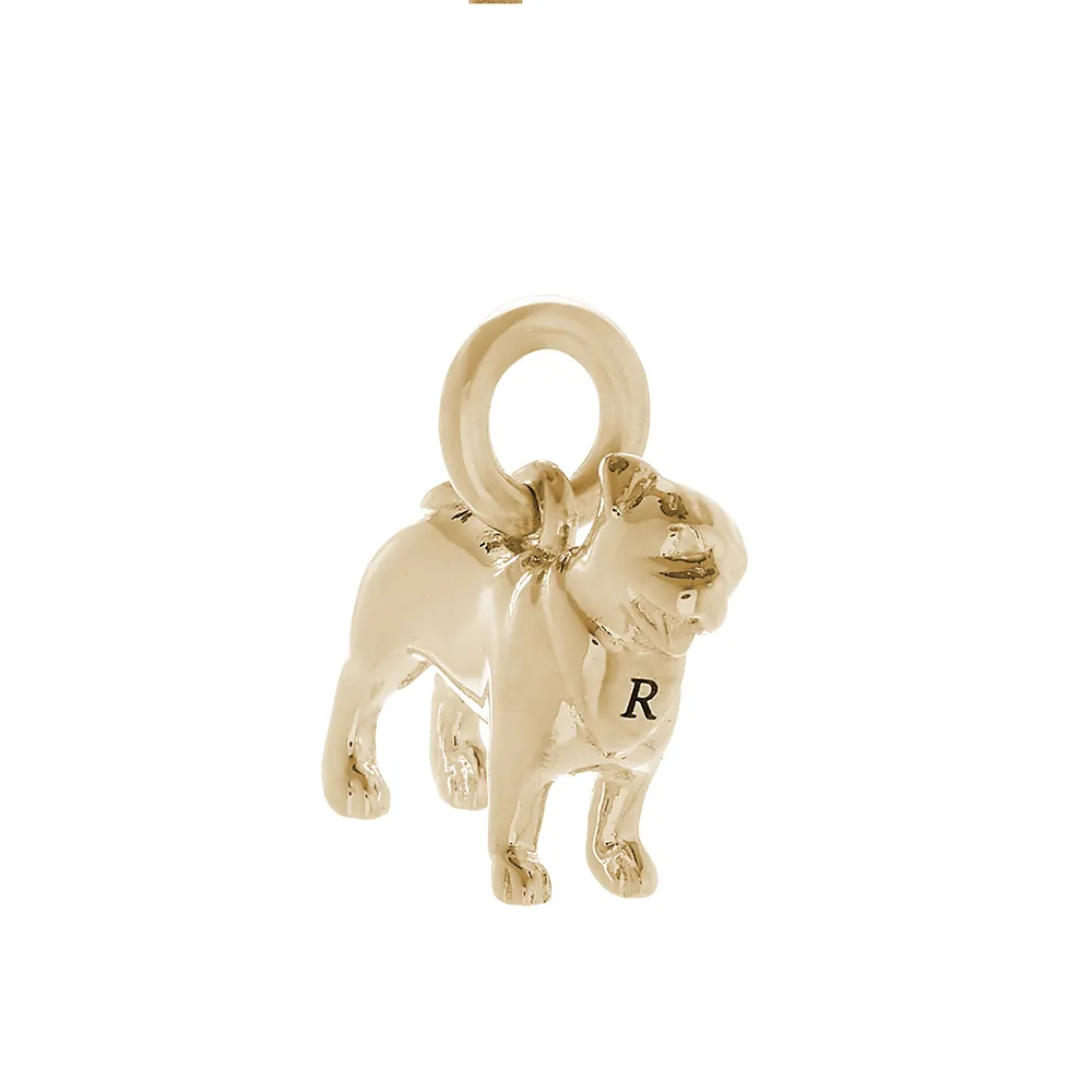 Pug Solid Gold Dog Charm