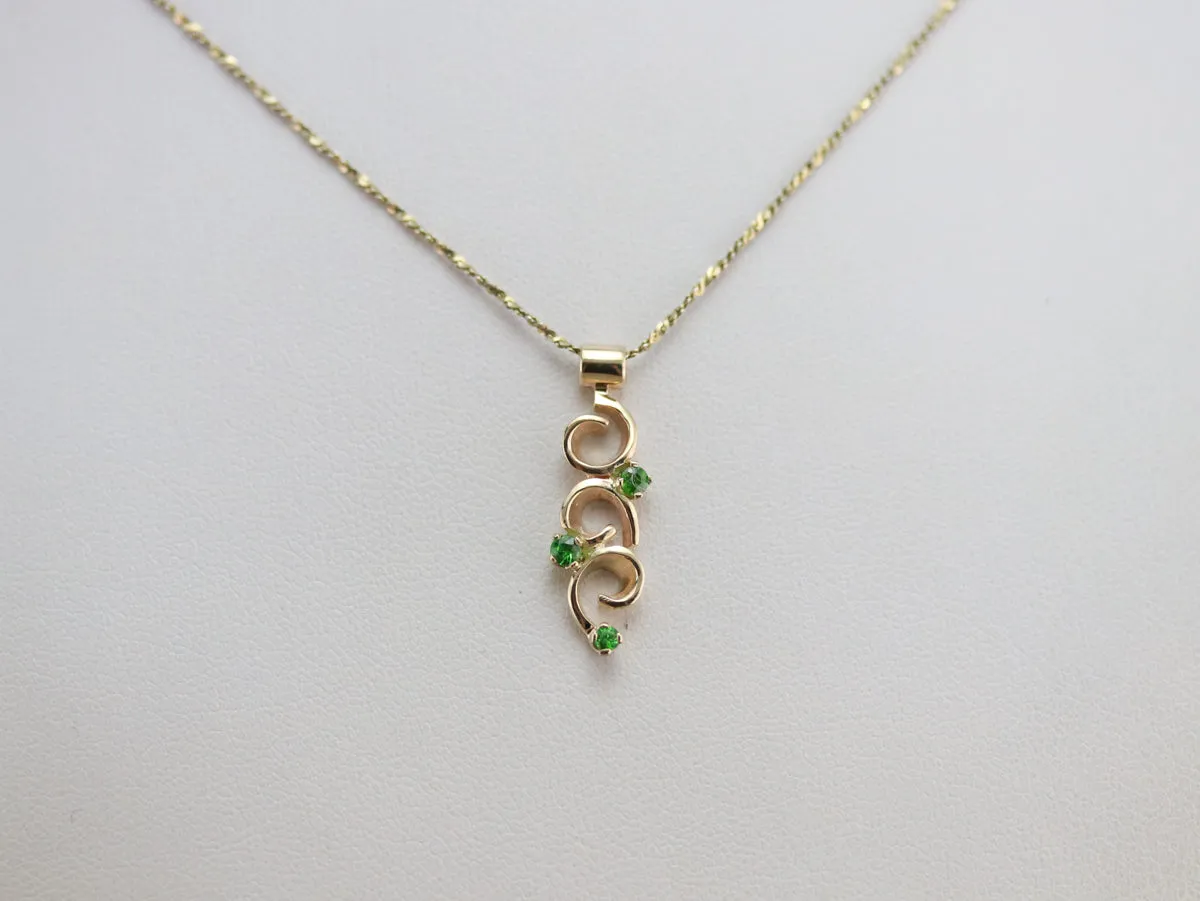 *RESERVED* Scrolling Demantoid Garnet Pendant