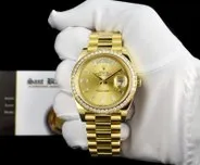 ROLEX 18kt Gold Day Date 40 President Champagne Diamond CARD 228348