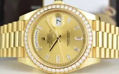 ROLEX 18kt Gold Day Date 40 President Champagne Diamond CARD 228348